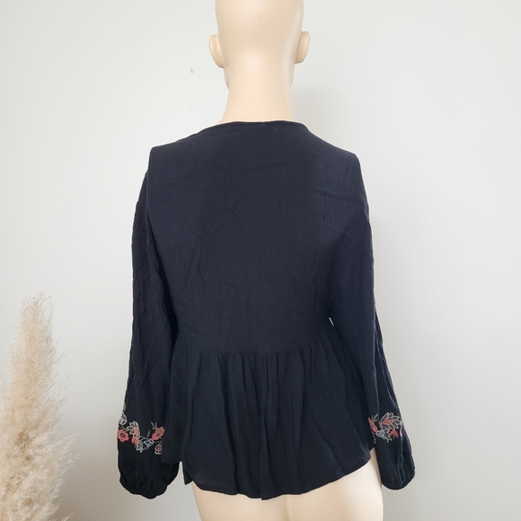 American eagle bohemian blouse top floral embroidery - Picture 5 of 8